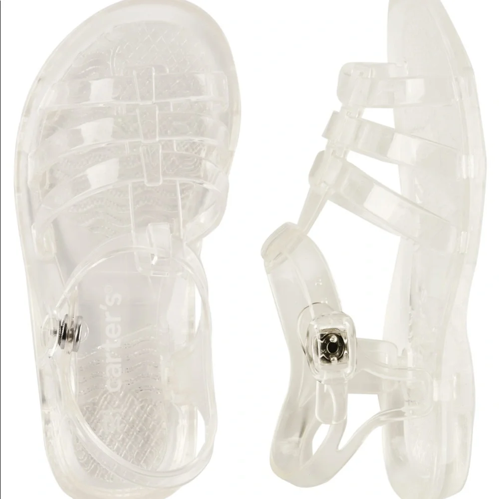 Carter's Fisherman Style Transparent Jelly Open Toe Strappy Sandals Snap Closure